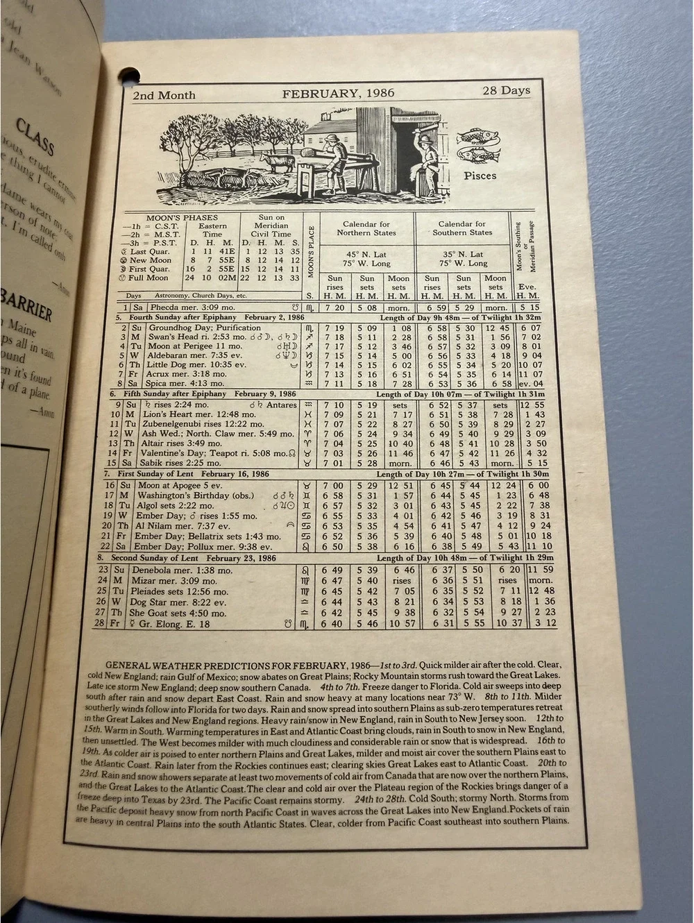 1986 Farmers' Almanac Horn Seed Co Ray Geiger Vintage Planting Calendar Booklet